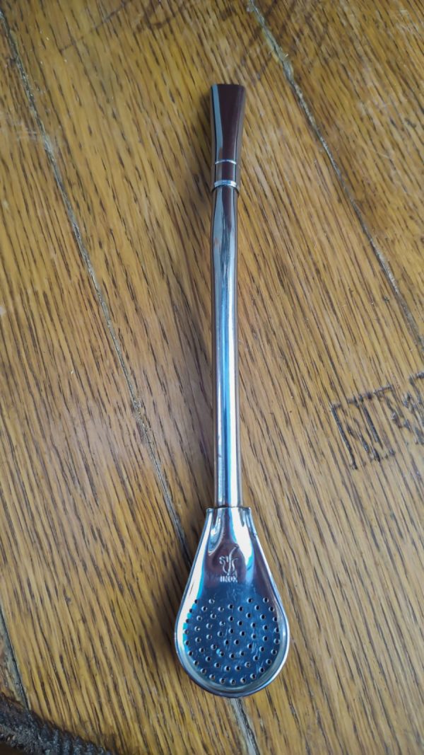 Bombilla Palita Semi Recta Acero Inox